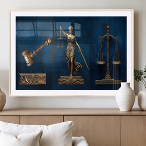 Lady Justice Wall Art Canvas Print – Elegant Gold Legal