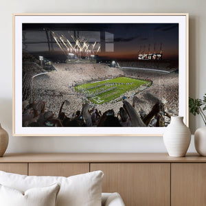 Penn State Stadium Wall Art – White Out Football Game Canvas