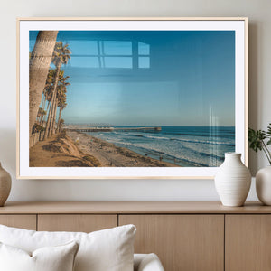 Scenic Beach Wall Art Canvas Print – Tall Palm Trees, Sandy