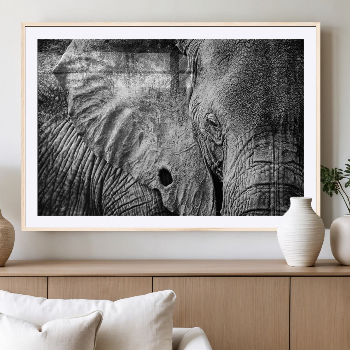 Wild Old Elephant Wall Art Canvas Print
