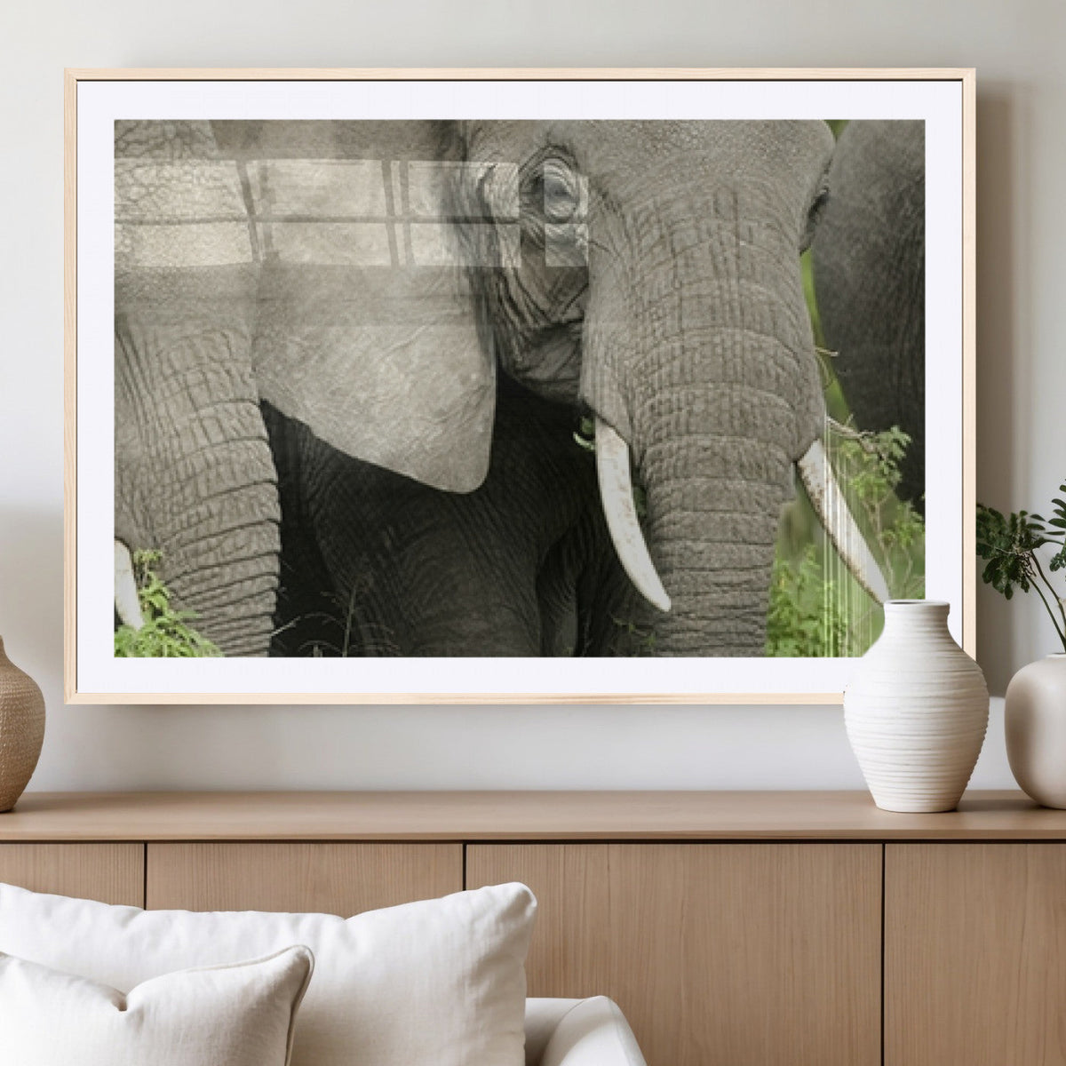 Wild Elephant Wall Art Canvas Print