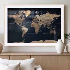 World Map Canvas Print – Detailed Map of the World Wall Art