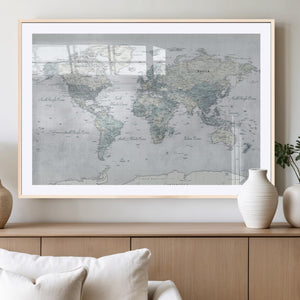 World Map Canvas Print – Detailed Map of the World Wall Art