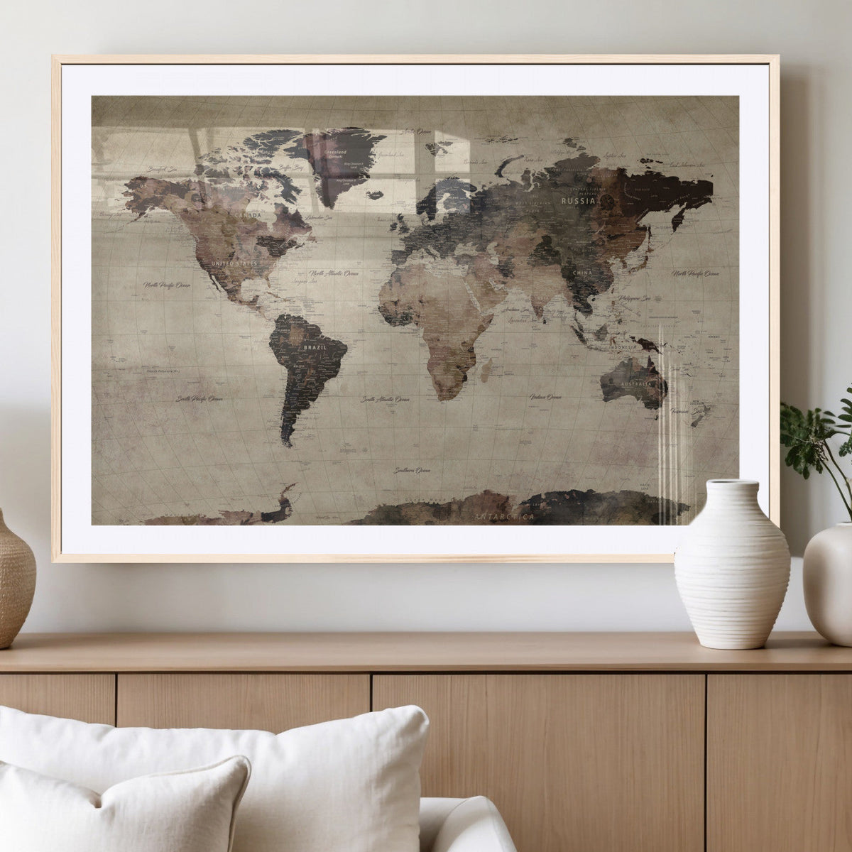 World Map Canvas Print – Detailed Map of the World Adventure
