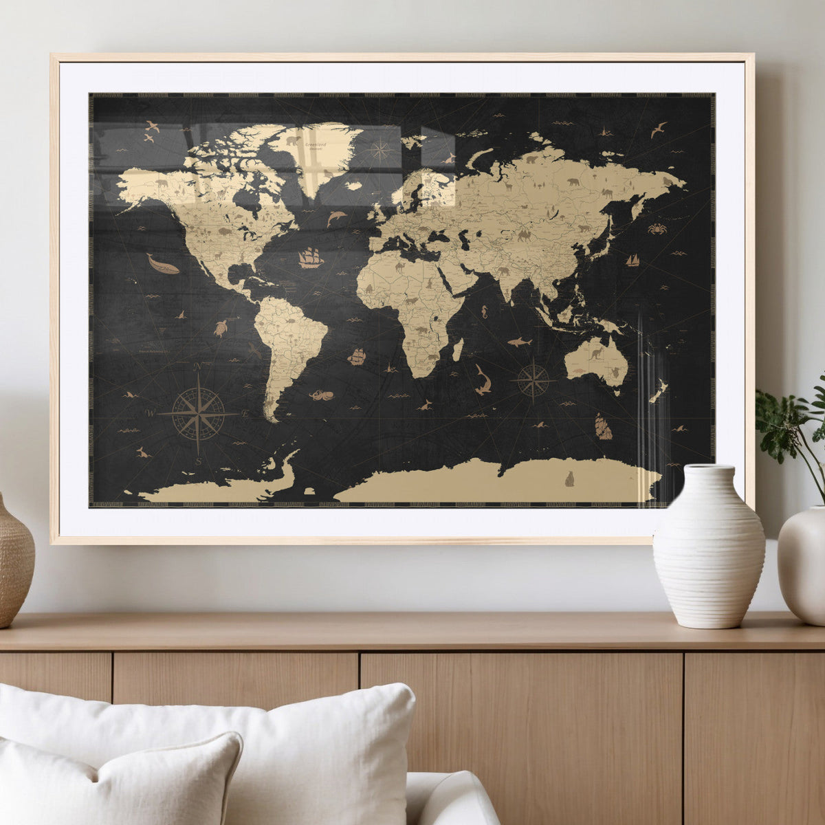 World Map Canvas Print – Detailed Map of the World Wall Art