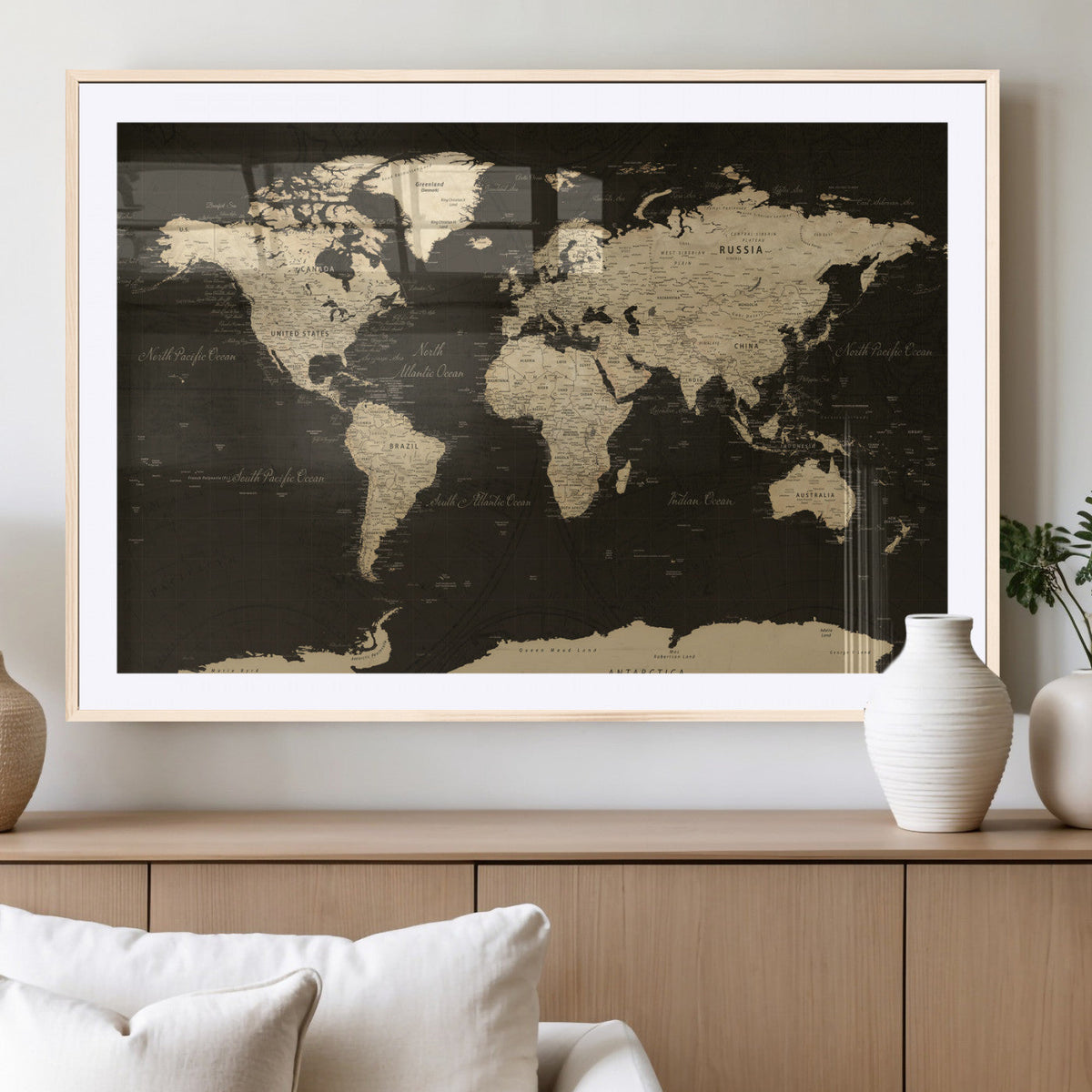 World Map Canvas Print – Framed World Map Wall Art for