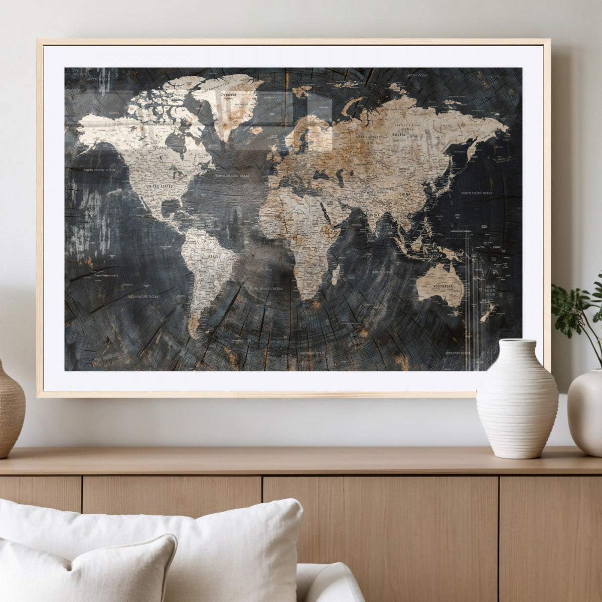 World Map Canvas Print – Detailed Map of the World Wall Art