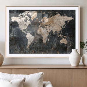 World Map Canvas Print – Detailed Map of the World Wall Art
