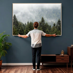 Misty Mountain Forest Wall Art Canvas Print