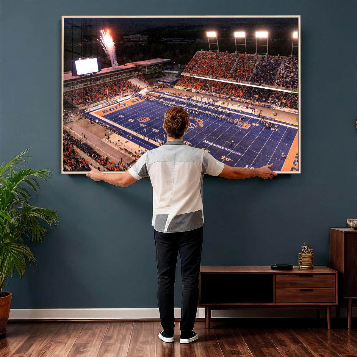 Boise State Stadium Large Wall Art Canvas Print for Living