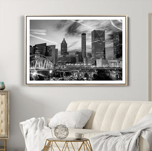 Black and White Atlanta Wall Art Canvas Print