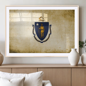 Massachusetts Flag Wall Art Canvas Print