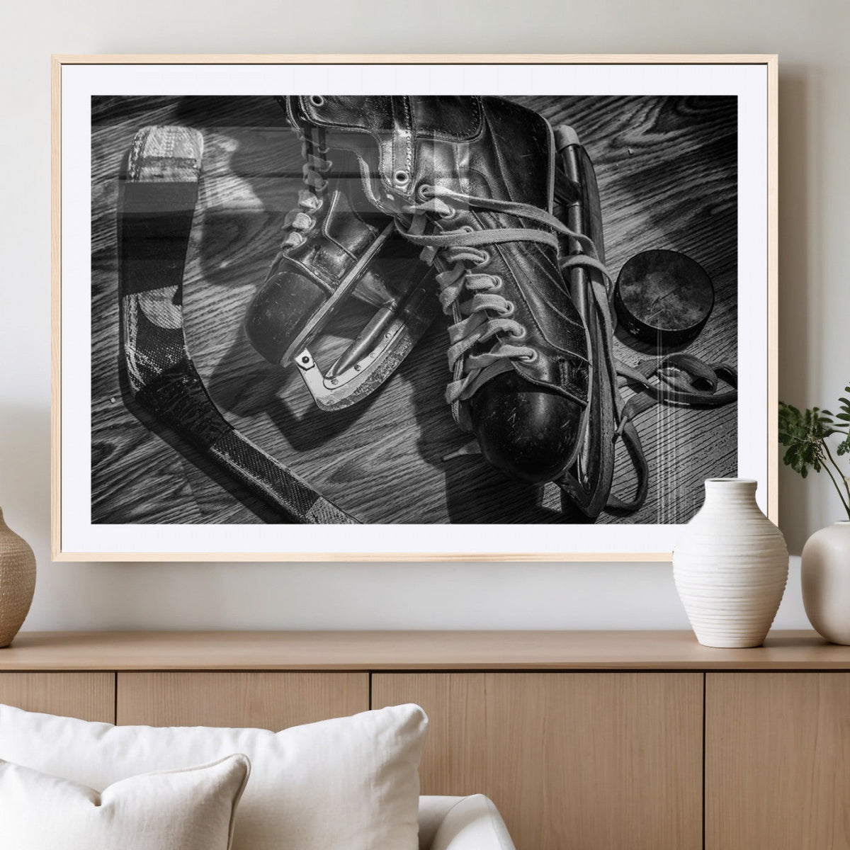 Old Pair of Mens Skates Wall Art Canvas, Men Skates Wall Art