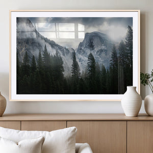 Yosemite National Park El Capitan Foggy Mountain Wall Art |