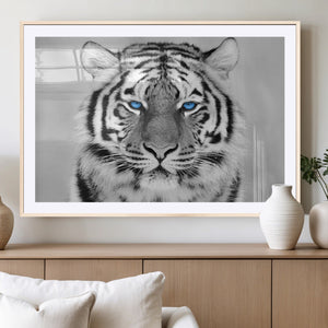 Black and White Tiger Wall Art Animal Canvas Print