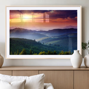 Mountain and Sunset Wall Art Canvas Print
