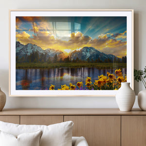 Grand Teton Park Sunrise Wall Art – Vibrant Landscape Canvas