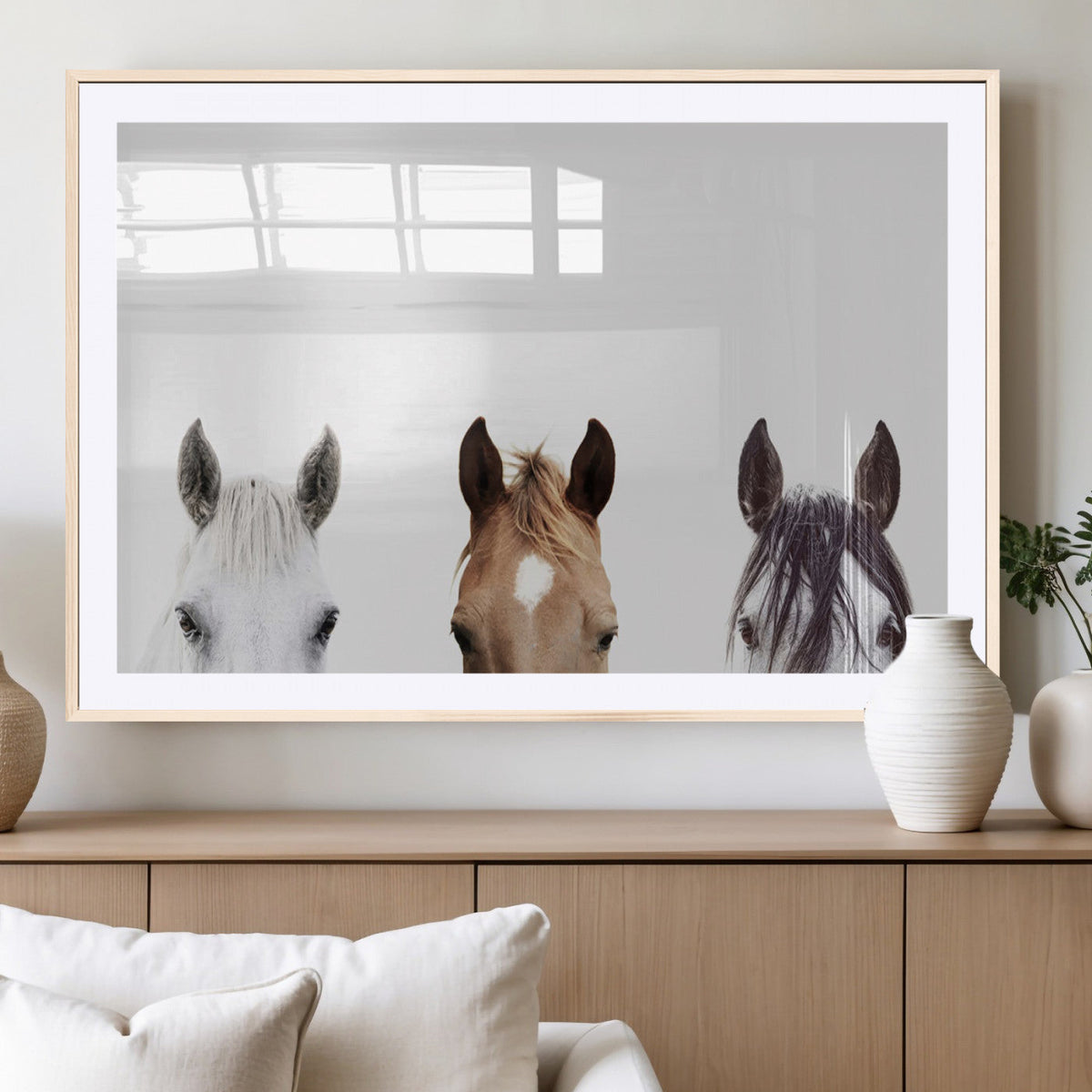 Horse Prints Set, Set of 3 Horse Wall Art, Horses Portraits,