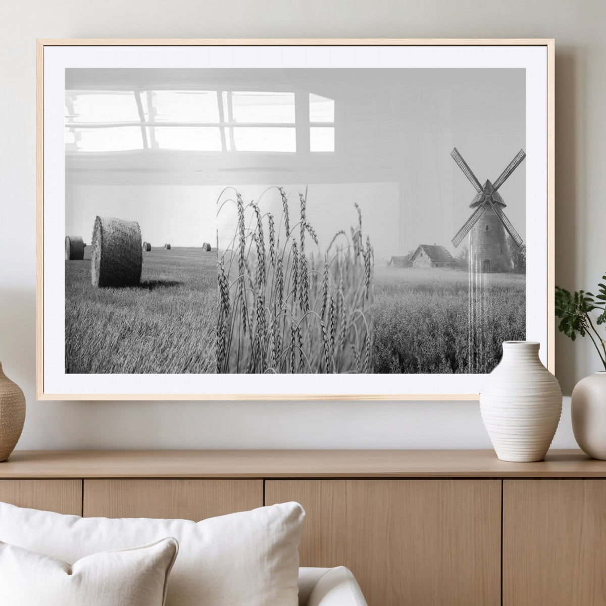 Vintage Farmhouse Black and White Triptych Wall Art – Giclee