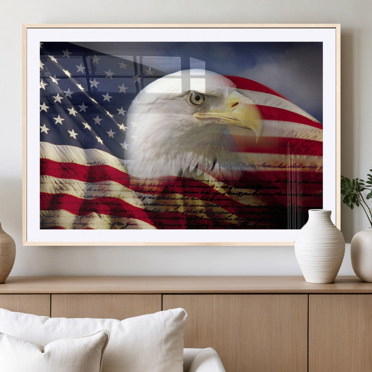 American Flag Eagle Symbol Wall Art, American Flag Eagle