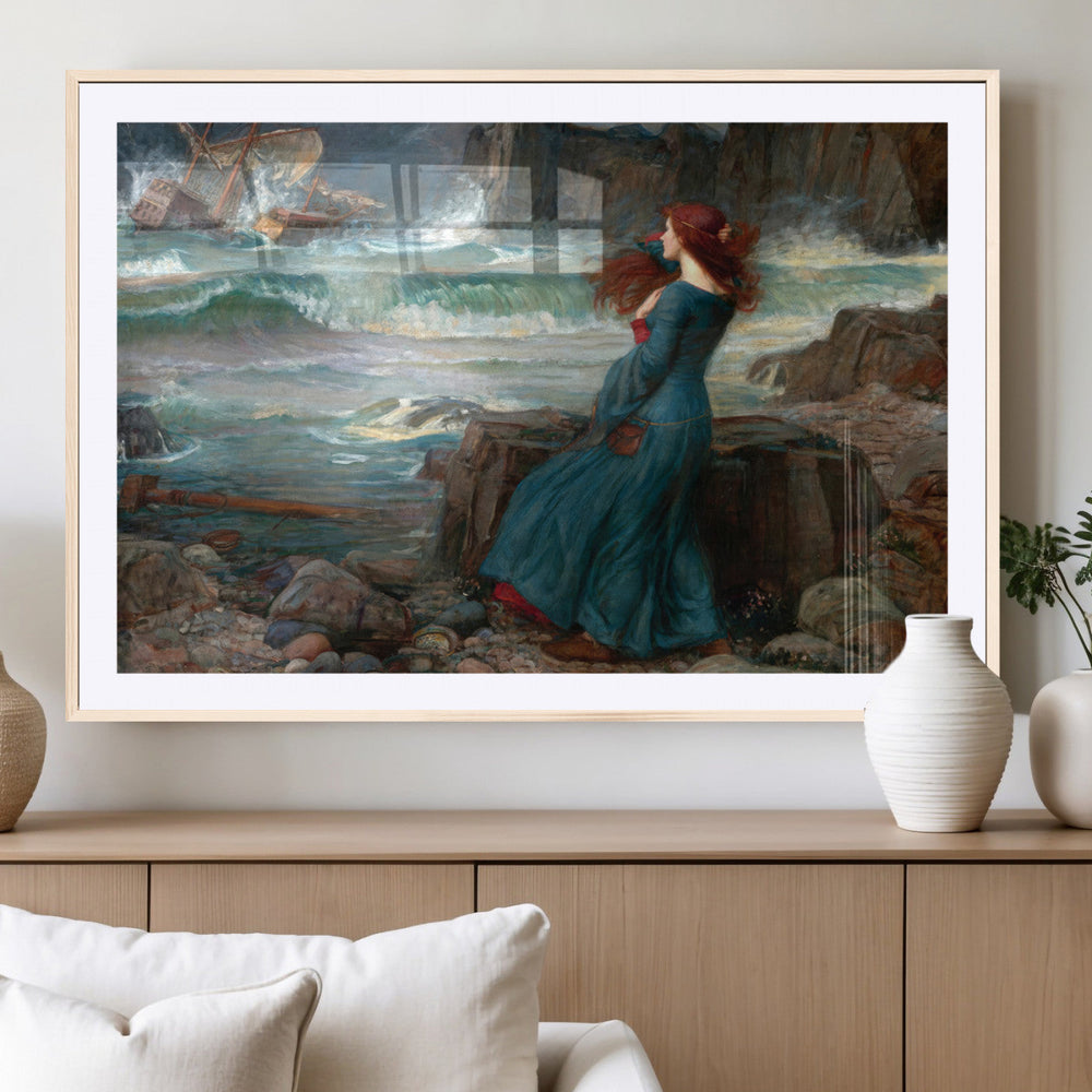 Miranda by the Shore Wall Art Canvas Print – Tempest Scene