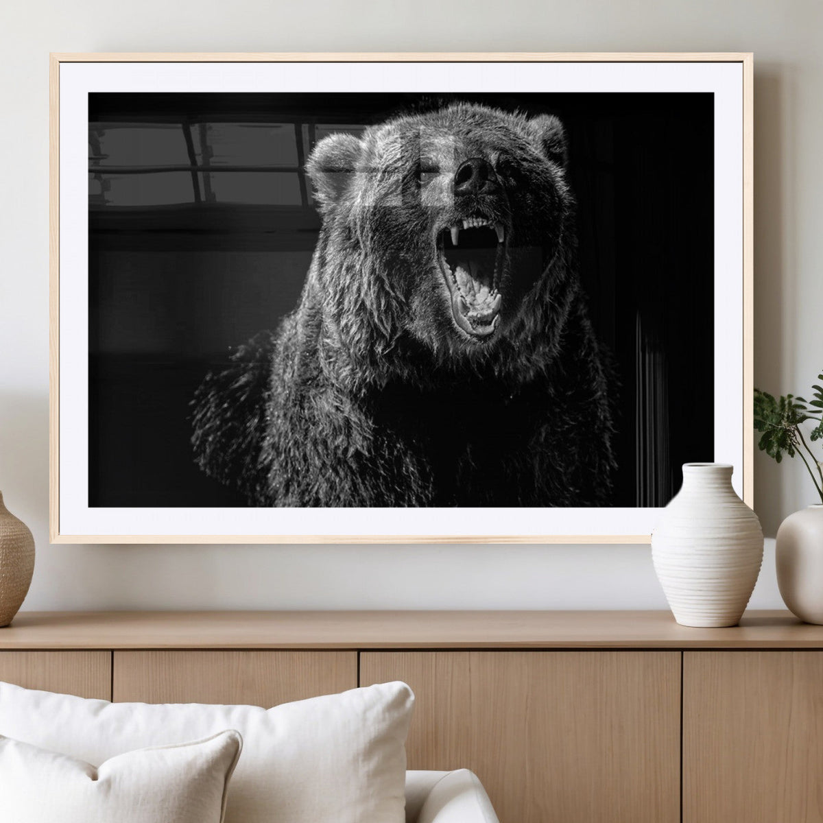 Bear Canvas Print | Wildlife Wall Art for Cabin Decor |