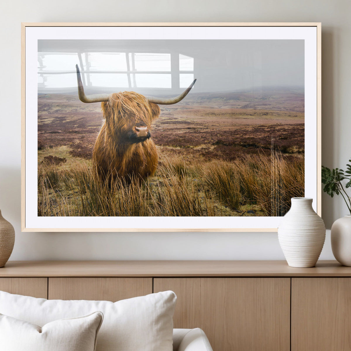 Scottish Highland Cow Canvas Wall Art – Rustic Farmhouse