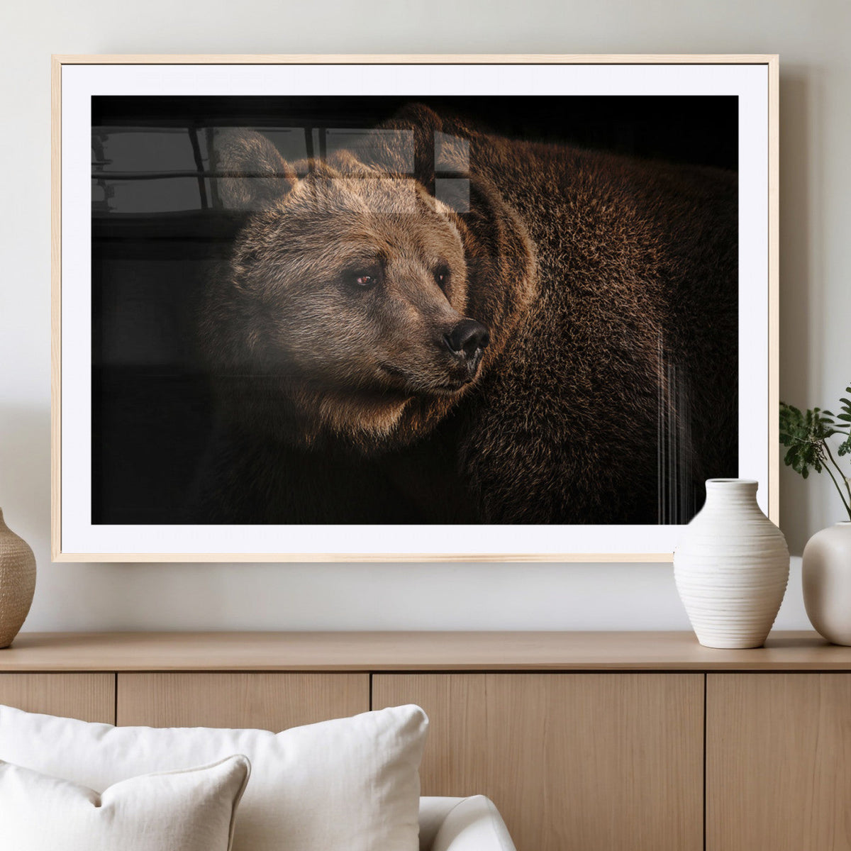 Wild Grizzly 399 Bear Canvas Wall Art Print, Bear Animal