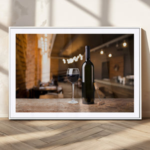 Wine and Bottle Wall Art Canvas Print