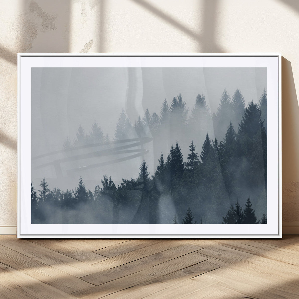 Foggy Pine Forest Wall Art Canvas Print