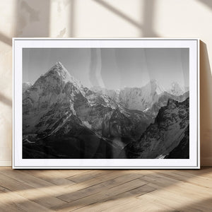 Everest Himalaya Mountain Peaks Black & White Triptych