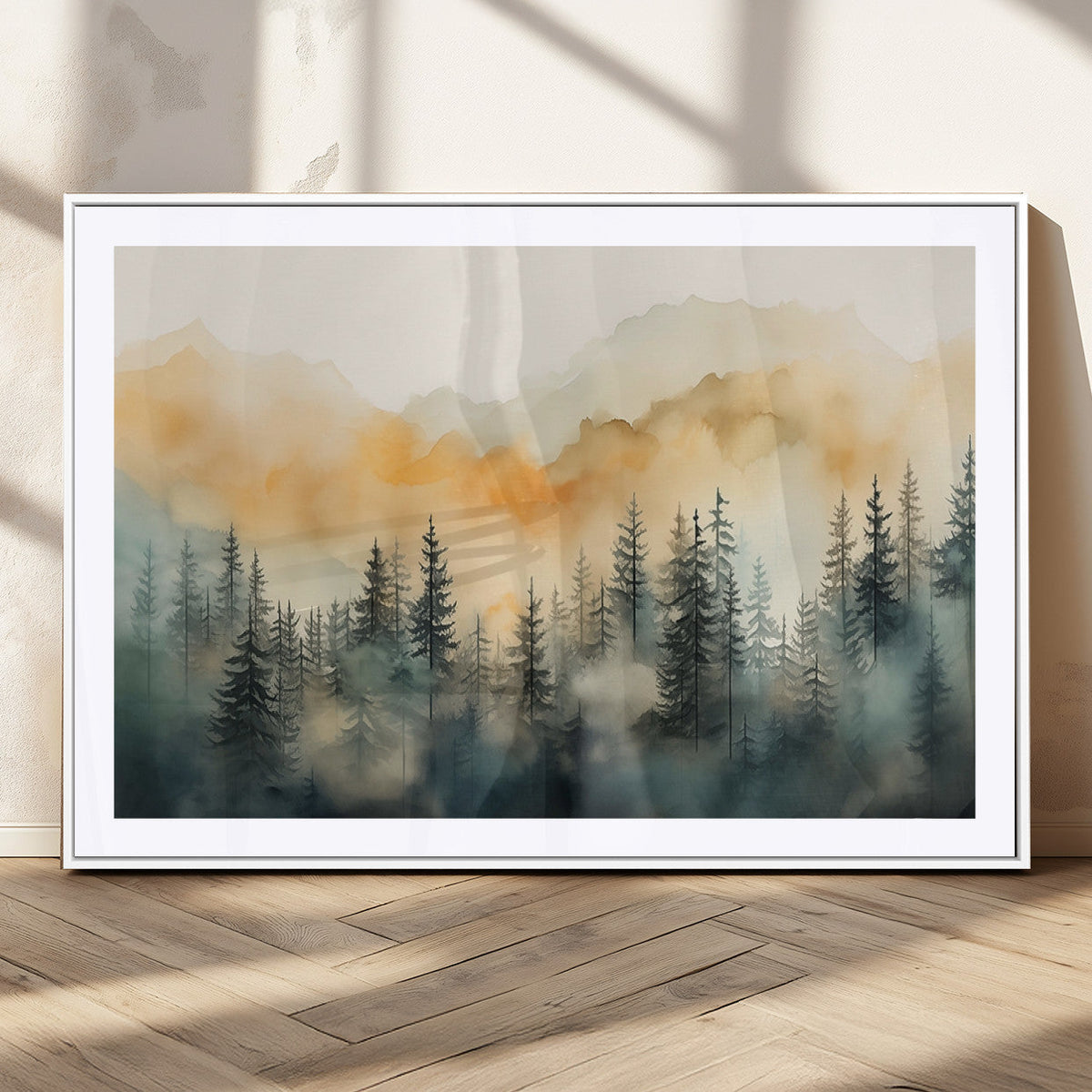 Abstract Forest Print - Mountain Wall Art | Autumn Landscape