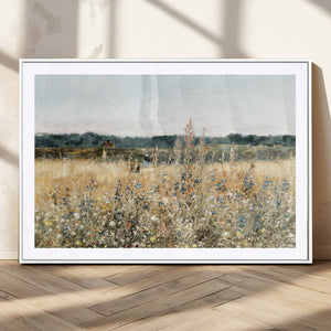 Wildflower Field Wall Art Canvas | Nature-Inspired Landscape