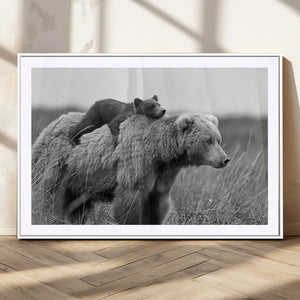 Bear and Cub Wall Art Canvas | 399 Bear Cub