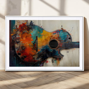 Abstract Guitar Wall Art Canvas | Vibrant Music-Inspired Art