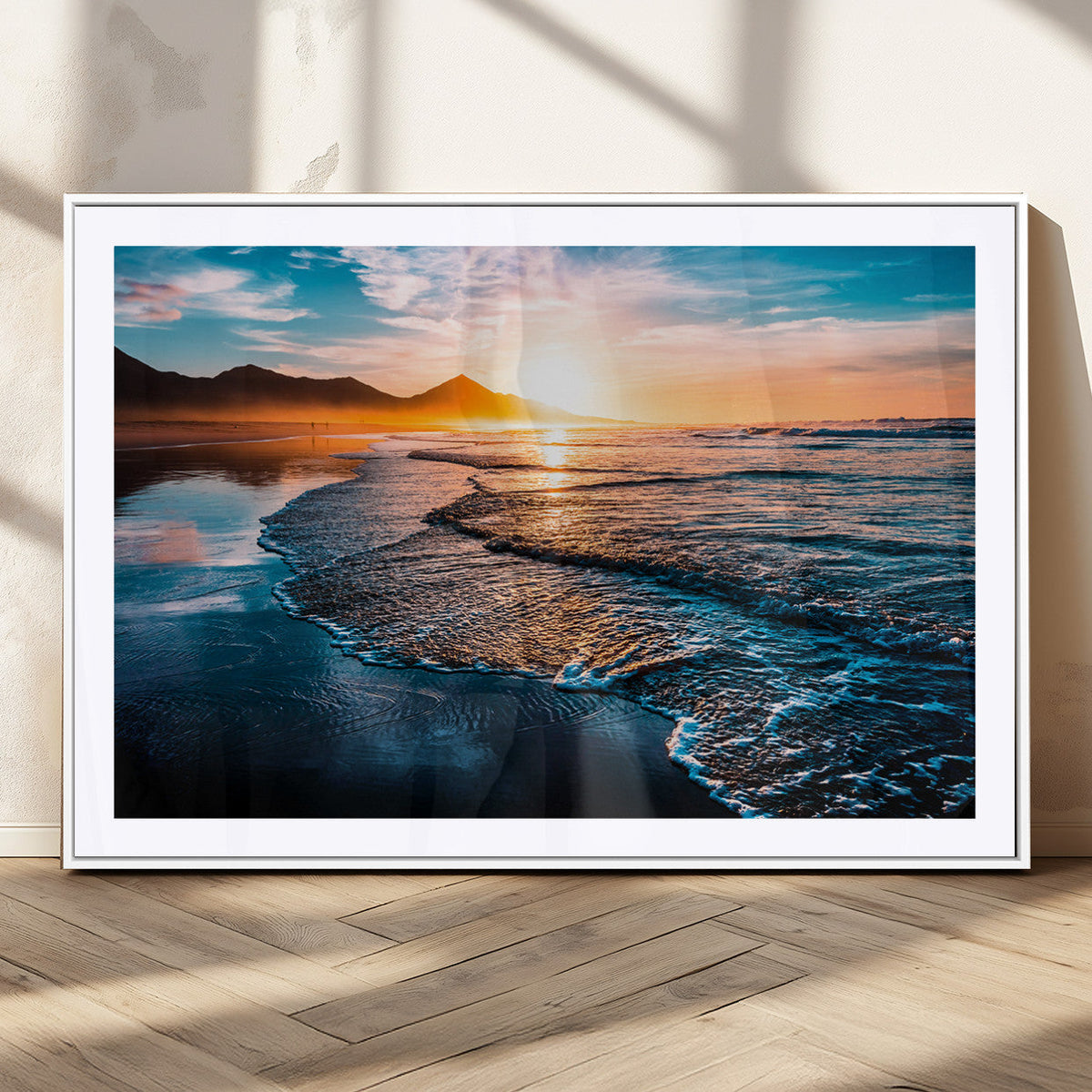 Sunset Beach Ocean Canvas Wall Art – Tranquil Ocean