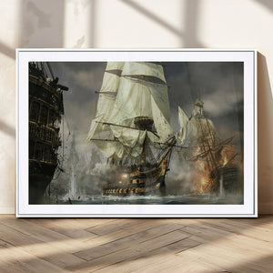 Pirate Ship War Wall Art Canvas Print