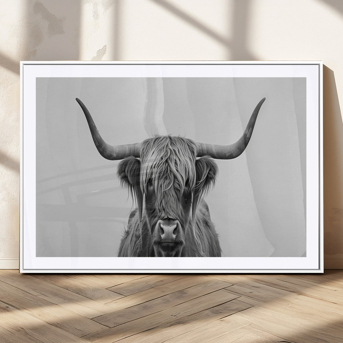 Farmhouse Longhorn Wall Art Canvas Print, Longhorn Texas
