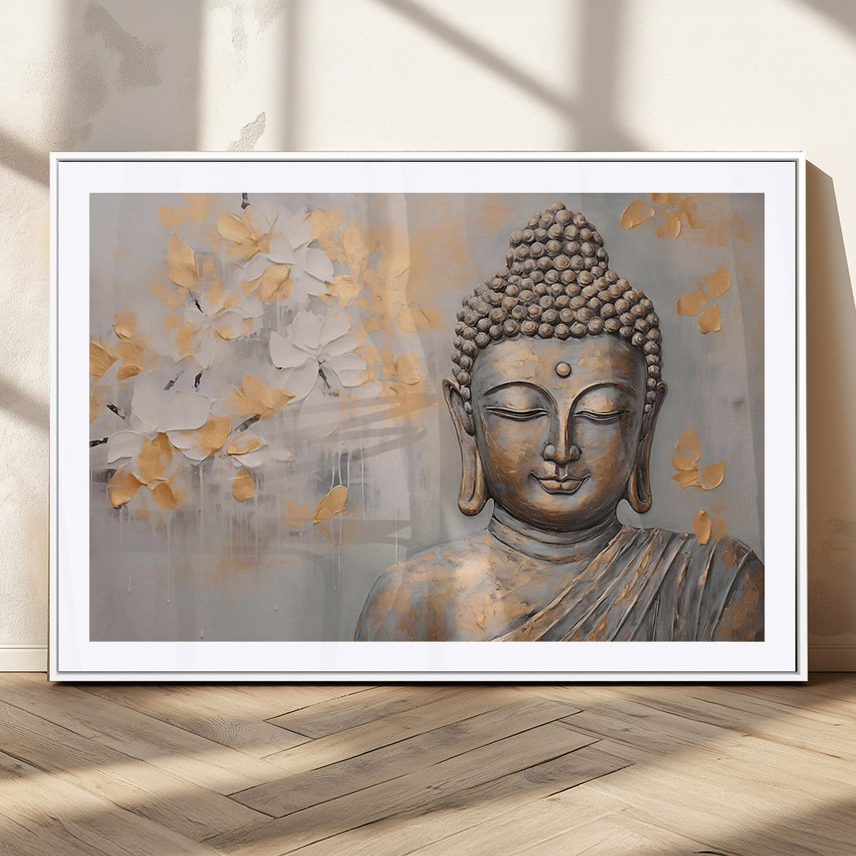 Abstract Buddha Statue Wall Art Canvas Print - Modern