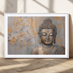 Abstract Buddha Statue Wall Art Canvas Print - Modern