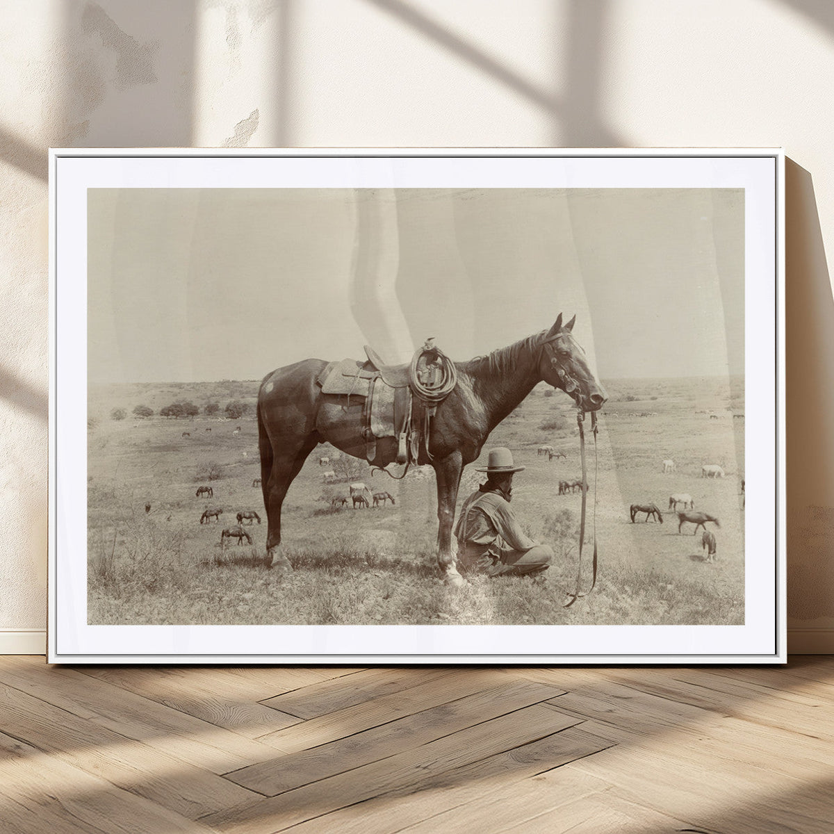 Cowboy Wall Art - Western Horse Canvas Print - Vintage