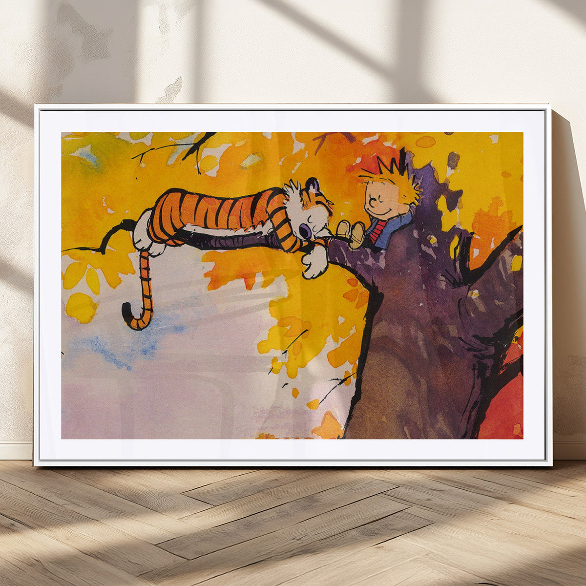 Calvin and Hobbes Tree Scene Canvas Print | 3 Panel Large