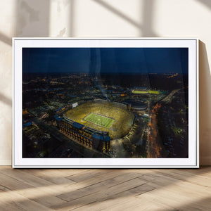 Michigan Stadium Night Game Wall Art – Sports Arena Aerial