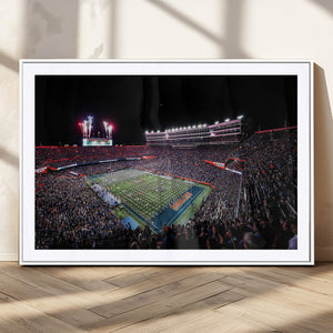 Ben Hill Griffin Stadium Night Game Triple Canvas Wall Art -
