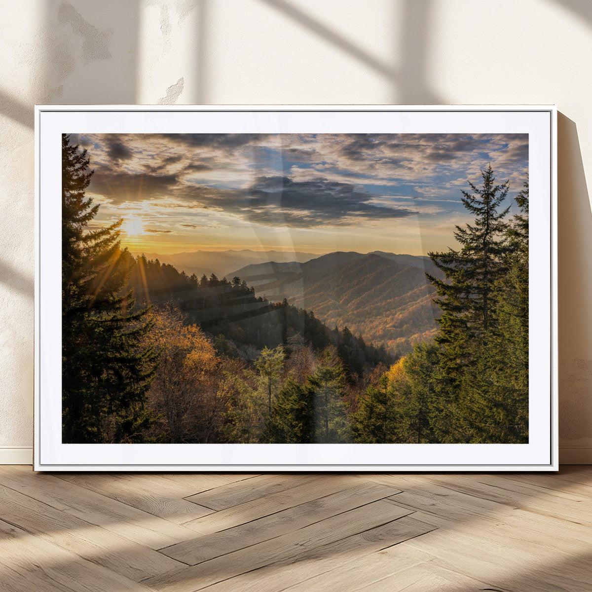 Sunrise Over the Smoky Mountains Canvas Wall Art –