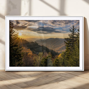 Sunrise Over the Smoky Mountains Canvas Wall Art –