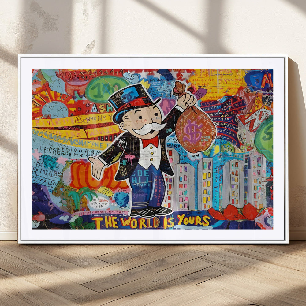 Pop Art Monopoly Man Canvas Wall Art Print - Bold and