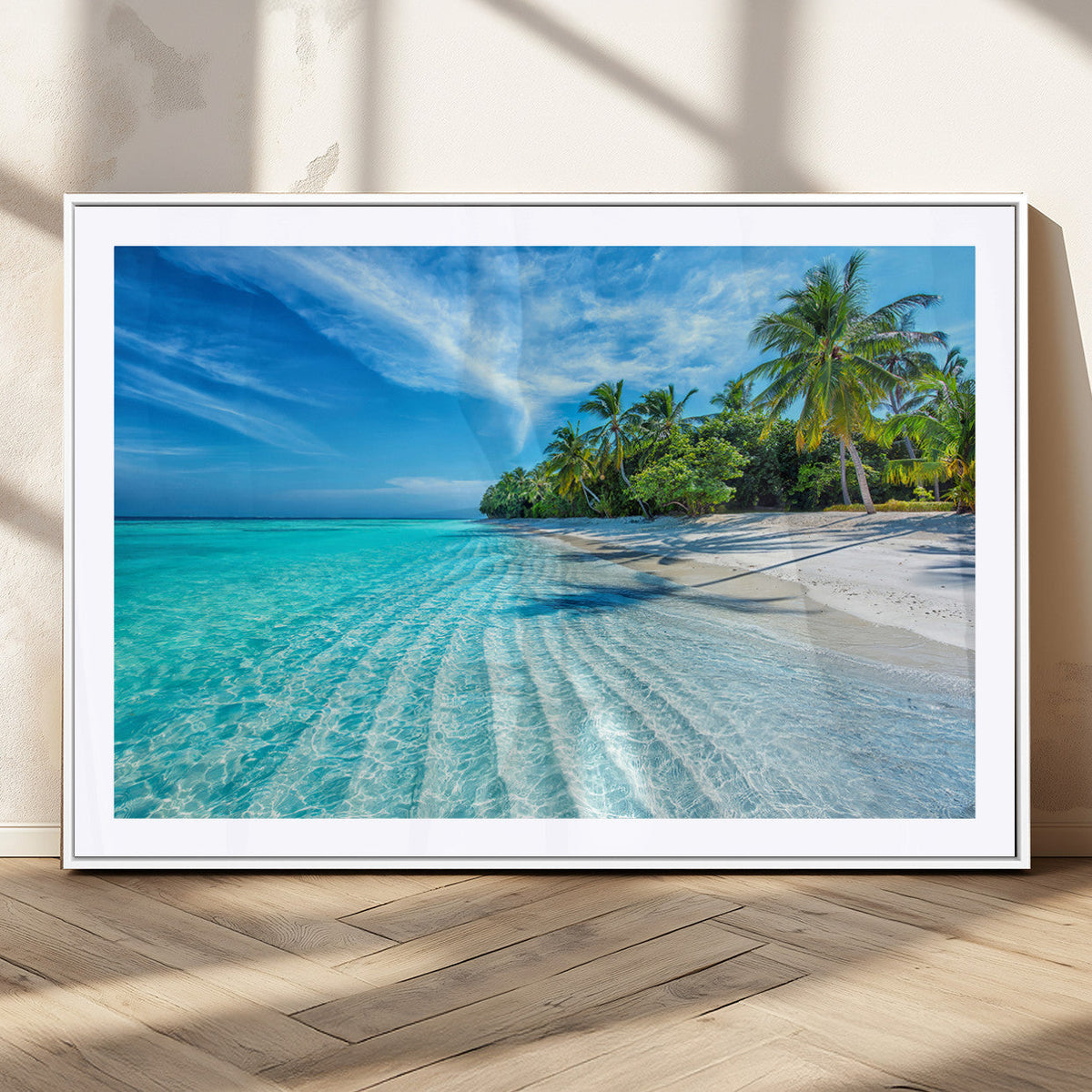 Tropical Beach Wall Art Canvas Print - Serene Ocean