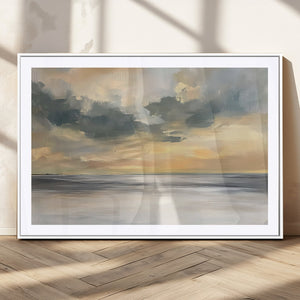 Modern Coastal Artwork with Vibrant Abstract Ocean Waves