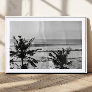 Tropical Coastline Wall Art Canvas Print – Framed Palm Trees